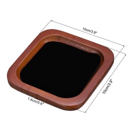 sourcing map Wood Jewelry Display Tray, 4 Inch Small Jewelry Tray, Drawer Dresser or Nightstand Organizer for Glasses Wallet Keys Watch Bracelets Black