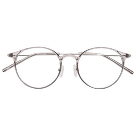 Dollger Blue Light Cut Glasses, Round Glasses, No Degree, 0.2 oz (7 g), Ultra Lightweight, TR90, UV Protection, UV Protection, PC Glasses, Transparent Lenses, Round Facial Effect, Fashionable,