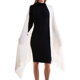 Marenza Women's stole made of mixed cashmere, made in Italy, one size, White