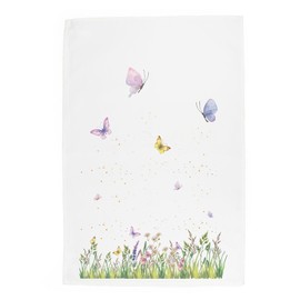 Purely Home Spring Daffodils Tea Towels Set - Yellow Flowers Bright Springtime Kitchen Gift Set - Pack of 2 Large Panama Cotton Dish Towels/Drying Cloths - 67cm x 45cm