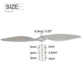 sourcing map 11x7 Propeller RC Propellers 2 Vane Blades Props Grey with Adapter Rings for Electric Airplane Aircraft, Pack of 4