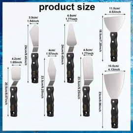 7 piezas de cuchillos de pintura grandes de acero inoxidable espátula paleta cuchillo pintura mezcla raspadores accesorios de pintura palet cuchillo conjunto para mezcla de colores acrílico suministros de mezcla
