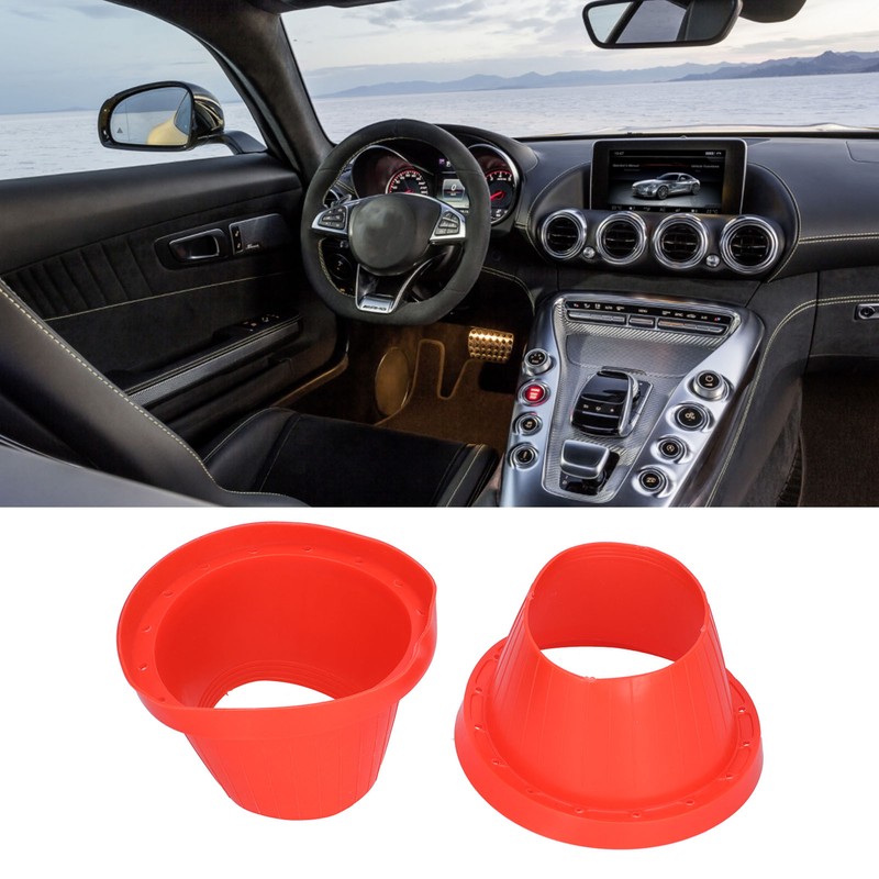 2pcs Car Speaker Waterproof Cover Silica Gel Red Insulation Protective