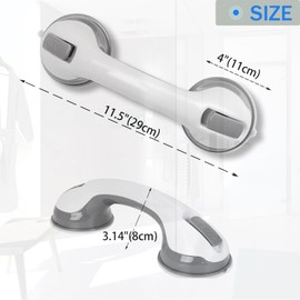 Grab Bars for Seniors, Shower Holder, No Drilling, Removable Shower Handle, Walking Aid for Elderly People in the Bathroom, Pack of 2