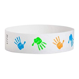 3/4" Tyvek Pattern Wristbands - Pack of 500 - Secure Paper-Like Admission Band for Events by myZone Printing (Hands)