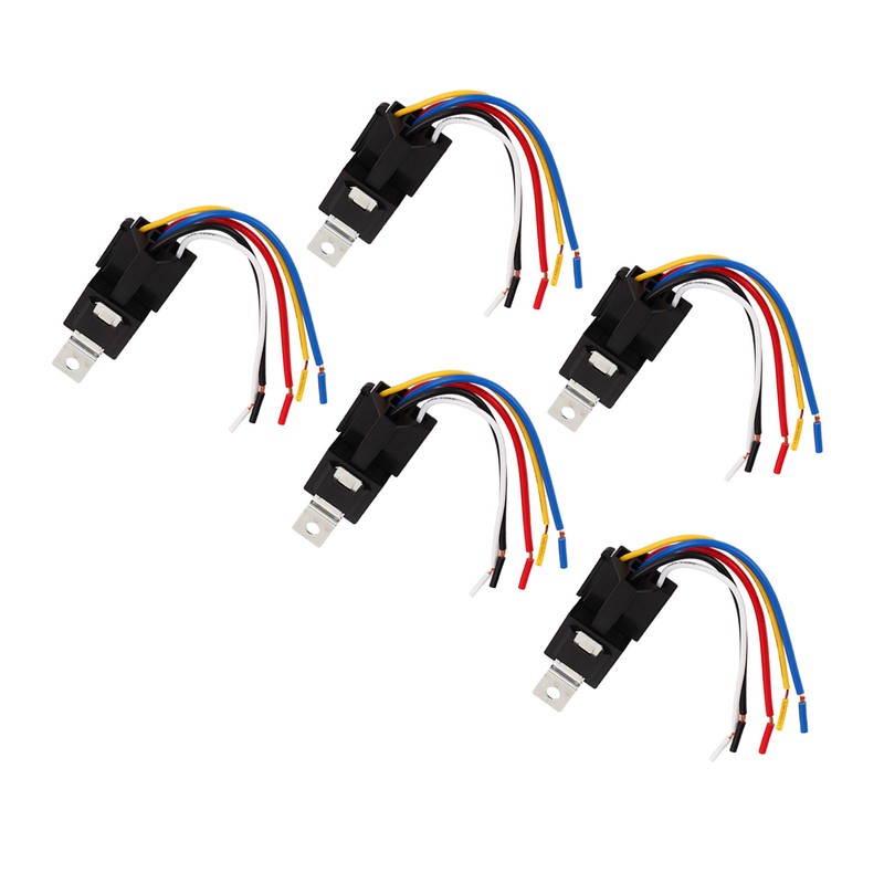 5PCS 12V 40A Automotive Relay with Wire Harness 5 Pin