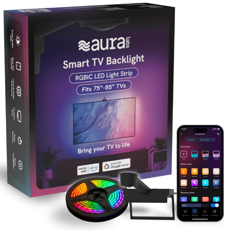 Aura Labs Smart TV Backlight Sync to Screen for 70-85