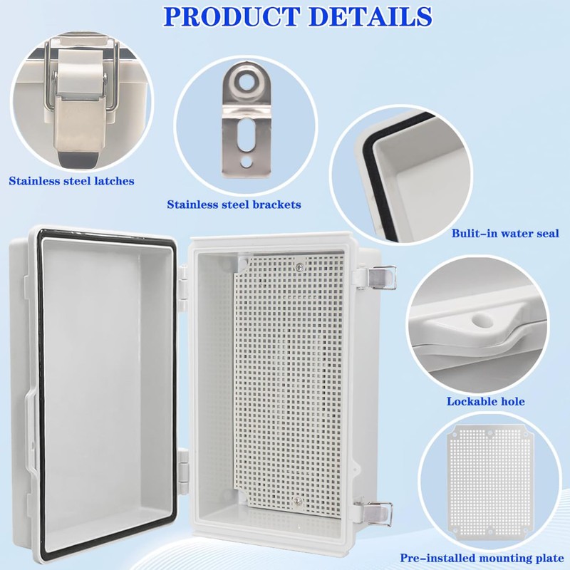 YETLEBOX Waterproof Outdoor Electrical Junction Box Weatherproof IP67 ABS Plastic