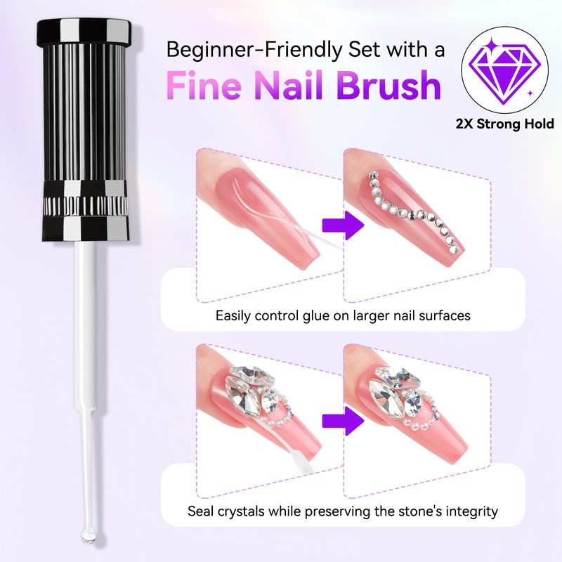 Makartt Nail Rhinestone Glue Gel, Upgrade Gel Nail Glue with