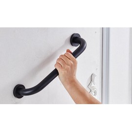 9-Inch Grab Bar for Hotel/Motel/Home Shower Safety, Solid Brass, Oil Rubbed Bronze/Black, Heavy-Duty Construction Armrest, Bathroom Bathtub Handrail