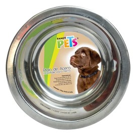 Fancy Pets Plato de Acero Inoxidable Antiderrapante para Perro con 16 Onzas o 454 Gramos