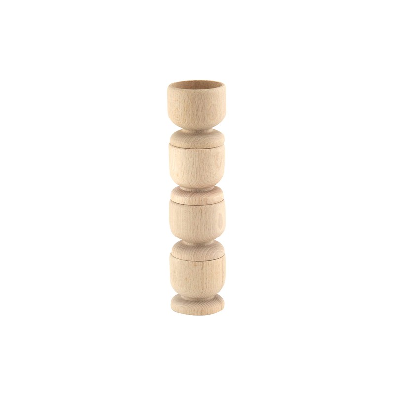apollo THE HOUSEWARES 4 x Egg Cups -Easy Clean Beech
