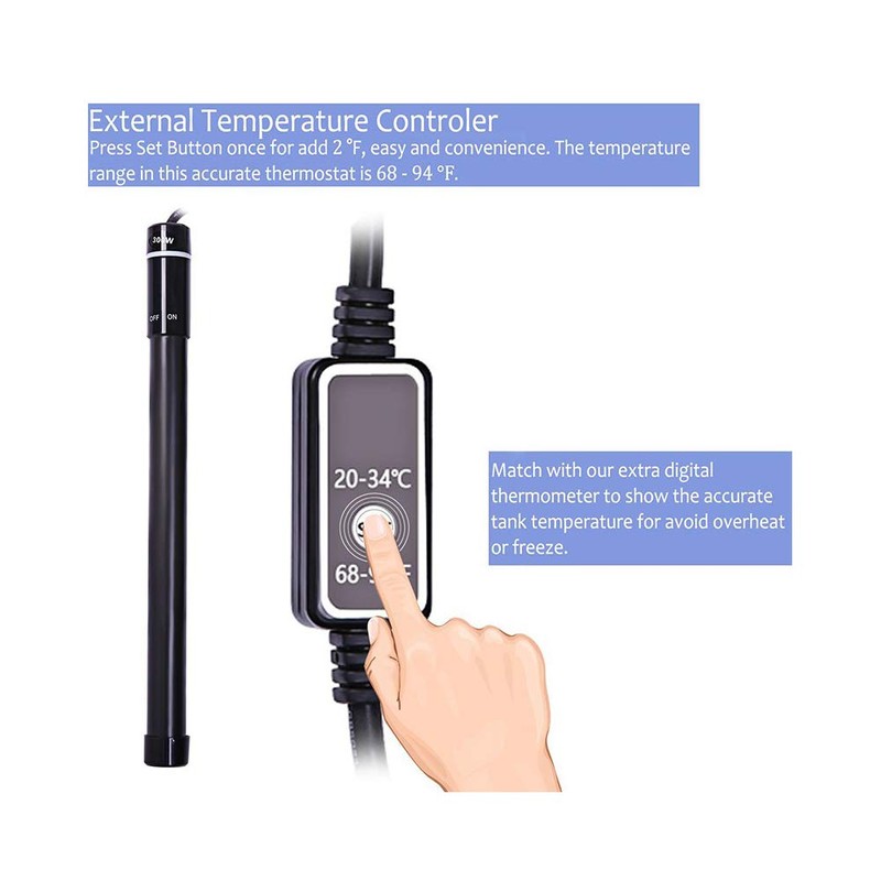 MQ Titanium Alloy 500W Aquarium Heater for Salt and Fresh