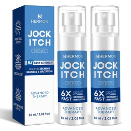 Hermon Jock Itch Spray for Men: Powerful Treatment for Jock Itch - Extra Strength Spray Liquid Provides Soothing - 2.02 Fl Oz (Pack of 2)