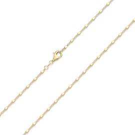 MATERIA by Matthias Wagner Cube Chain 925 Silver for Women Gold-Plated 40-70 cm Length, Sterling Silver