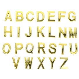 Artibetter 26 Placas De Matrícula Tridimensionales 3D Número De Casa Número De Placa De Pared Señal Digital 10 Letras Del Alfabeto Doradas Letras De Resina Abs Doradas