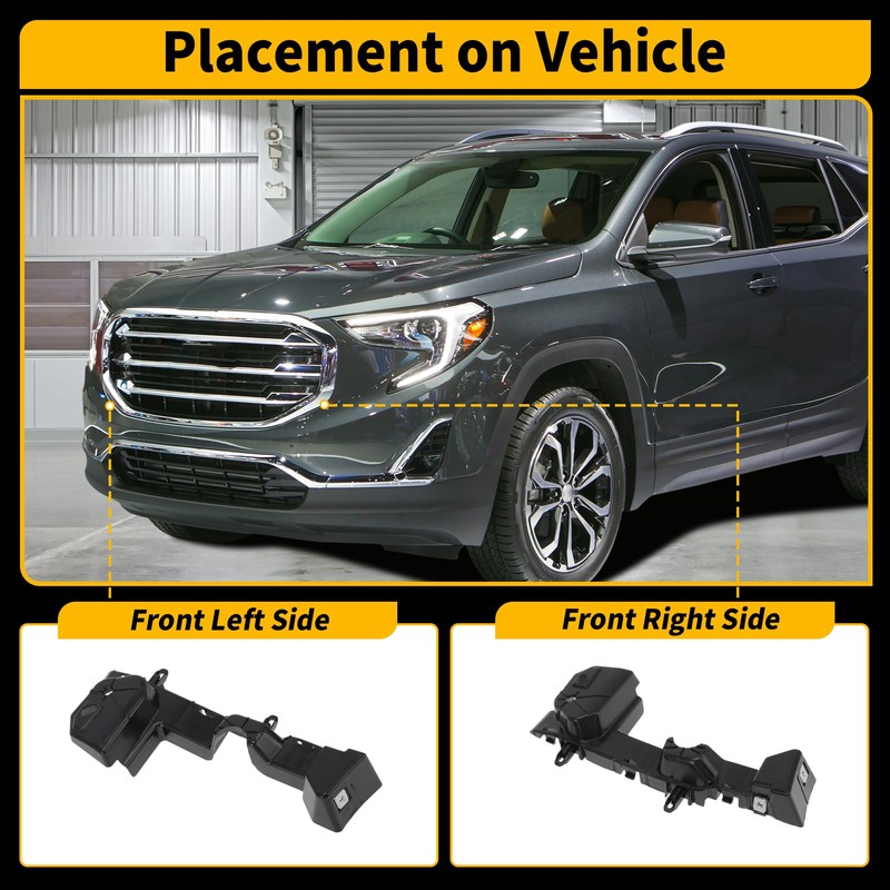 FUELHOOD Front Bumper Bracket for GMC Terrain 2018-2021 No.84709614/84709616/84362702/84362701/GM1043144/GM1042144 Left