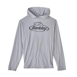 Berkley Standard Logo Performance Hood Sun Shirt, Pearl Grey