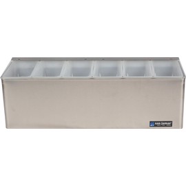 San Jamar B6186L EZ-Chill Stainless Steel Garnish Center with 1 pt Inserts, 18" Width x 5-7/8" Height x 5-3/8" Depth
