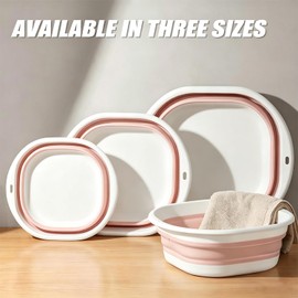 chongning Collapsible Washing Up Bowl, Portable Wash Basin, Pink Small 3.5L