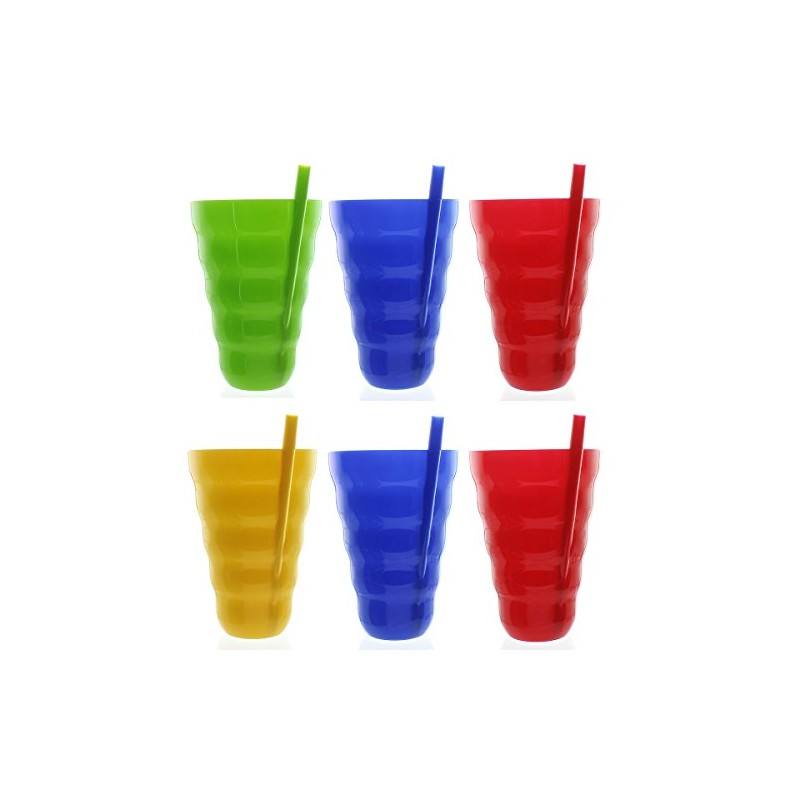 Arrow Plastic Sip-A-Tumbler/Cup with build in straw, 22 Oz/ 650