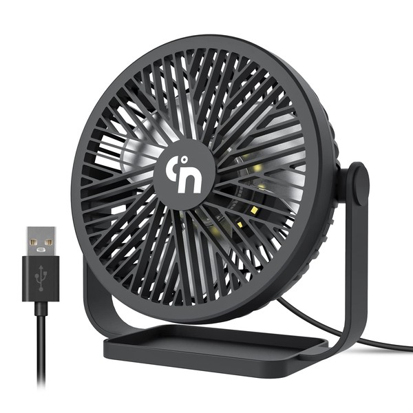 WiHoo USB Desk Fans Small Quiet Electric Plug in,3 Speeds