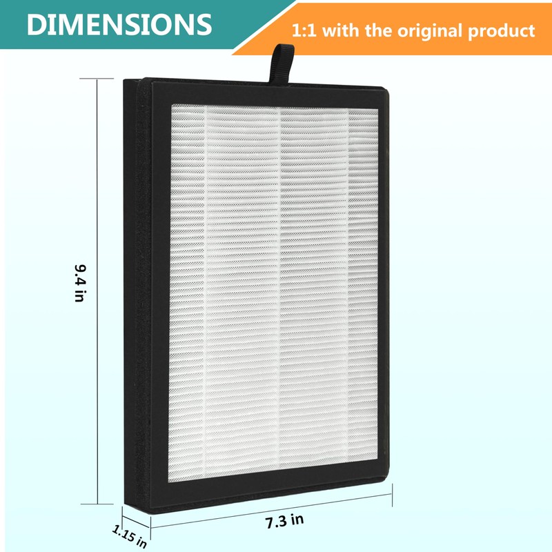 Lhari H13 True HEPA Replacement Filter compatible with VEWIOR ClearAir-A5
