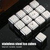 4Pcs Stainless Steel Ice Cubes Reuseable Polishing Beverage Chilling Stones