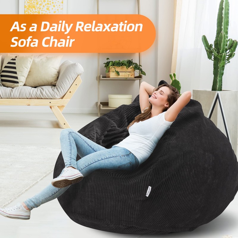 Homguava Bean Bag Chair: Teardrop Bean Bags with Memory Foam