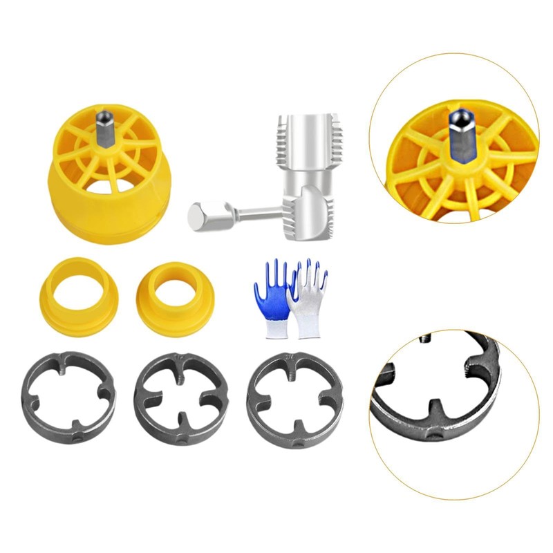MagiDeal PVC Pipe Threader Kit Plumbing Tools Multifunction Internal Thread