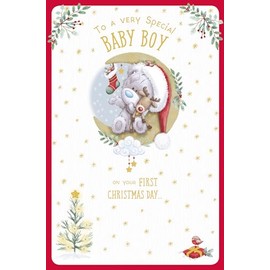 Me To You Bear Baby Boy's 1st Christmas Christmas Card