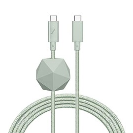 Native Union - Cable de computadora tipo C - USB-C a USB-C de 8 pies ultra fuerte y antideslizante con peso de anclaje compatible con iPhone, MacBook Pro de 13 pulgadas M1/M2, Surface Go 3 (Salvia)