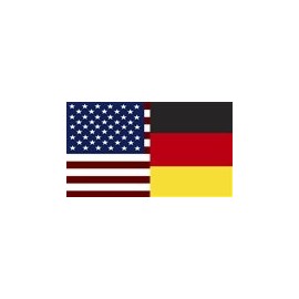 American - Germany Blended Square Flag Sticker 3" x 1.8"