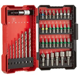Original Einhell 39-Piece Bit and Drill Bit Set (8x Drills, 24x Bit, 5x Socket Spanner Insert, 1x Countersink, 1x Quick Change Bit Holder, Includes Storage Box)