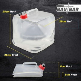 Pack of 4 Foldable 10 L Water Canisters with Practical Pouring Tap, Carry Handle, and Screw Lid, 100% Leak-Proof, for Camping, Outdoors Etc.