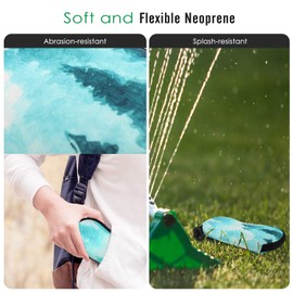 MoKo Glasses Case - [Ultra Lightweight] Neoprene Zip Sunglasses Bag with Belt Clip