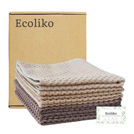 Ecoliko Putztücher für streifenfreie Reinigung ohne Chemie, fusselfreie Microfasertücher für Küche & Bad | 6er Set, 30×30 cm | 60 Grad waschbar