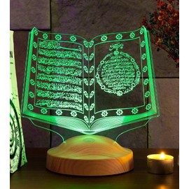 Ramadan Decorative Islamic Eid Mubarak Decoration 3D LED Lamp Gift for Friends (Kuran Standard)