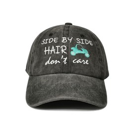 Hepandy Embroidered Side by Side Hair Don't Care Hat, Cycling Baseball Cap, Gifts for Women, Adjustable Cotton Snapback Dad Hat