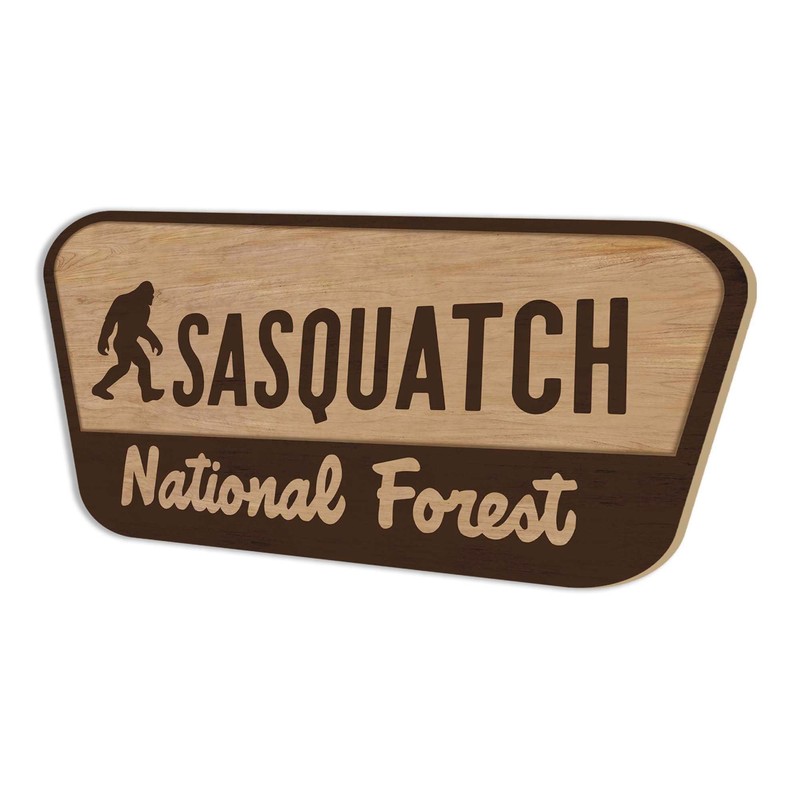 Sasquatch National Forest Wood Wall Decor – Rustic Bigfoot Sign