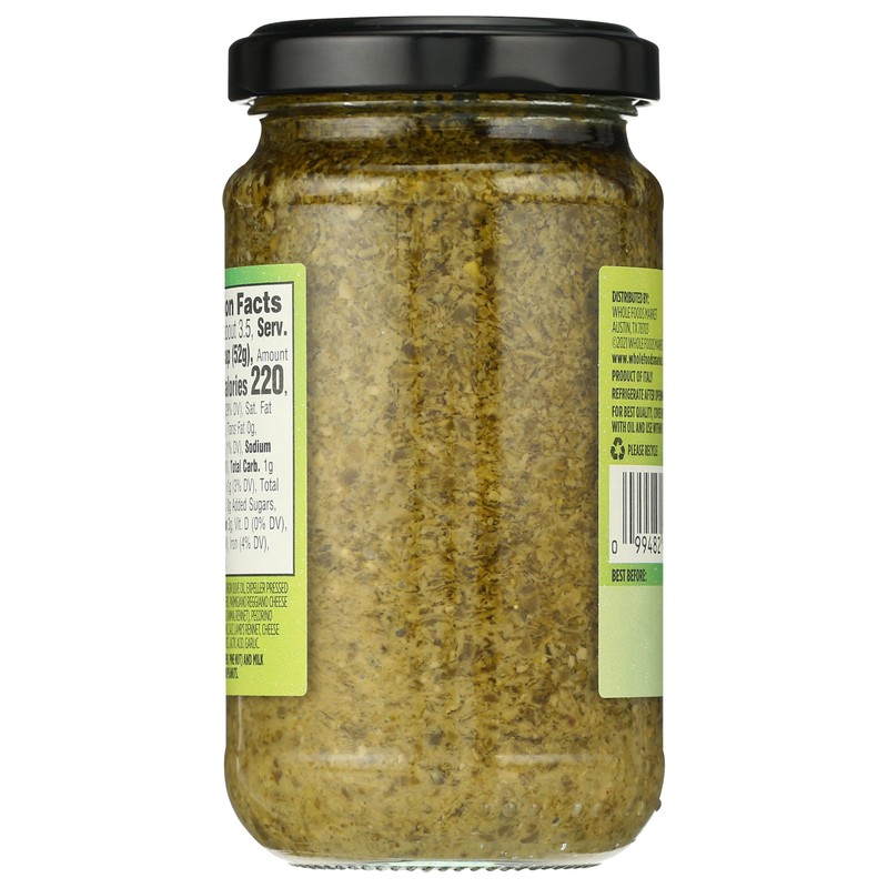 Whole Foods Market, Basil Pesto, 6.5 Ounce
