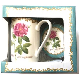 Kent Pottery 2PC Mug With Matching Lid - Rosa Gallica Officinalis
