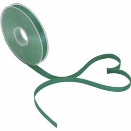 PMLAND Christmas Green Fabric Satin Ribbon 3/8'' Inch x 27 Yards Double Faced Use for Crafts Gift Wrapping Floral Bouquets Ornaments Hair Bows Party Decoration