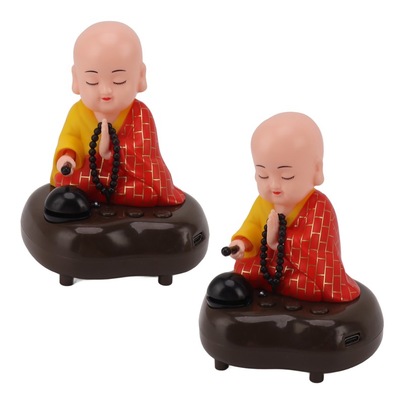 Little Monk Figurine USB Charging 6 Songs Music LED Nodding