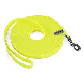 Wolfone 40ft Yellow Long Leash Waterproof Training Dog Leash， Durable Easy Care Leash Fit for Recall， Swimming， Camping， Beach， Hunting， Walking