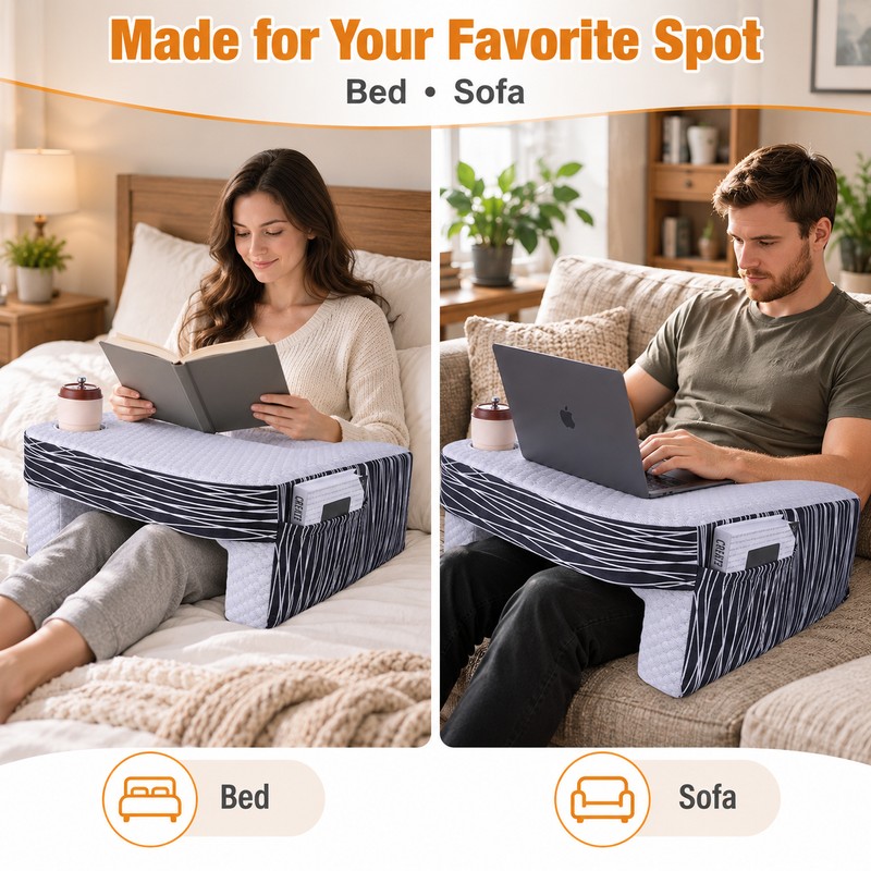 Memory Foam Lap Desk Pillow for Reading & Gaming –