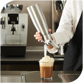CURTA Professional Whipped Cream Dispenser, Premium Aluminium Cream Whipper, Cream Maker with 3 Decorating Tips, 500ml / 1 Pint Canister, N2O Chargers (Not Included) …