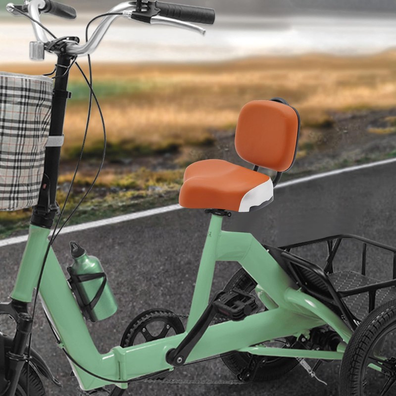 YIYIBYUS Bike Seat with Backrest,Extra Wide Bicycle Tricycle Saddle Seat,