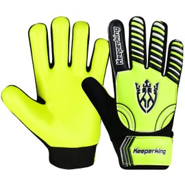 Keeperking Goalkeeper Gloves Children, Boys and Girls, Junior Football Gloves Football Player Gloves for Boys Goalkeeper Gloves (6, Yellow/Black/Yellow)