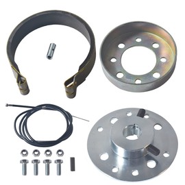 Rear 4" Drum Brake Band Pin Brake Cable Steel Sprocket Brake Hub Adapter 3/4" Bore 3/16" Keyway for Predator 212cc 196cc 6.5hp Dune Buggies Drift Trike Heavy Duty Go Kart Cart Yard Cart Mini Bike